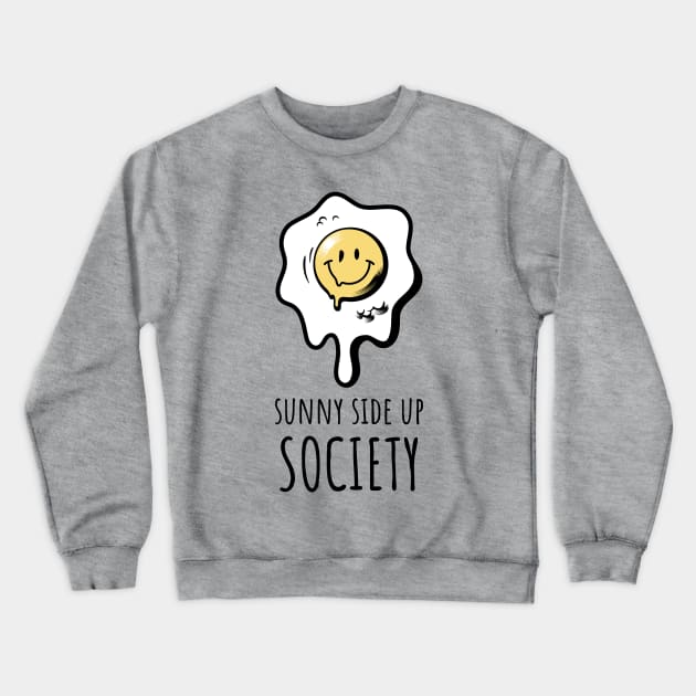 Sunny Side Up Society Runny Smiling Egg Crewneck Sweatshirt by InkyArt
